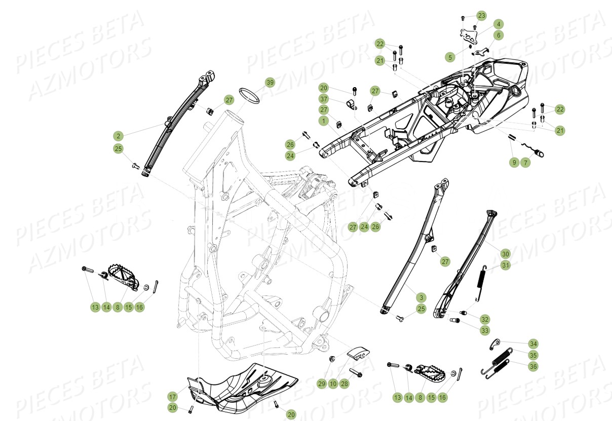 REPOSE-PIEDS BETA pour ACCESSOIRES CHASSIS de RR 300 RC 2T MY18