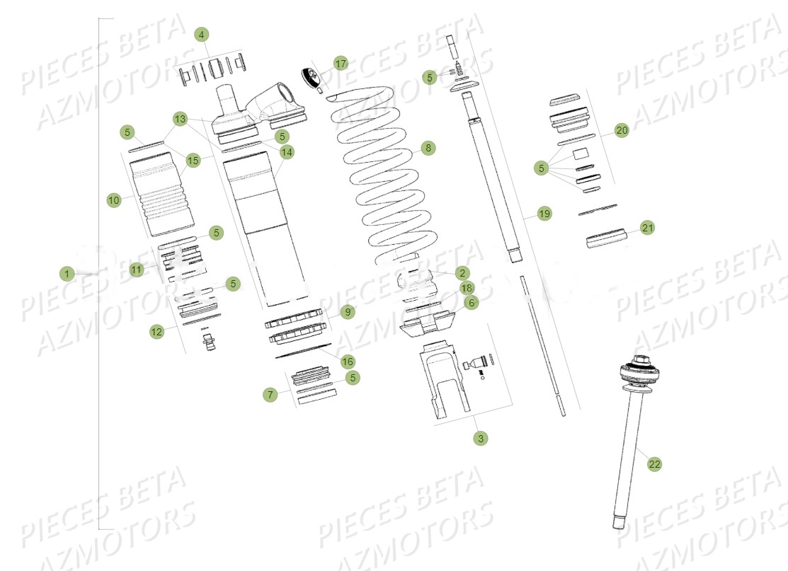 Amortisseur Detail BETA Pieces BETA RR 2T 300 RACING - (2018)