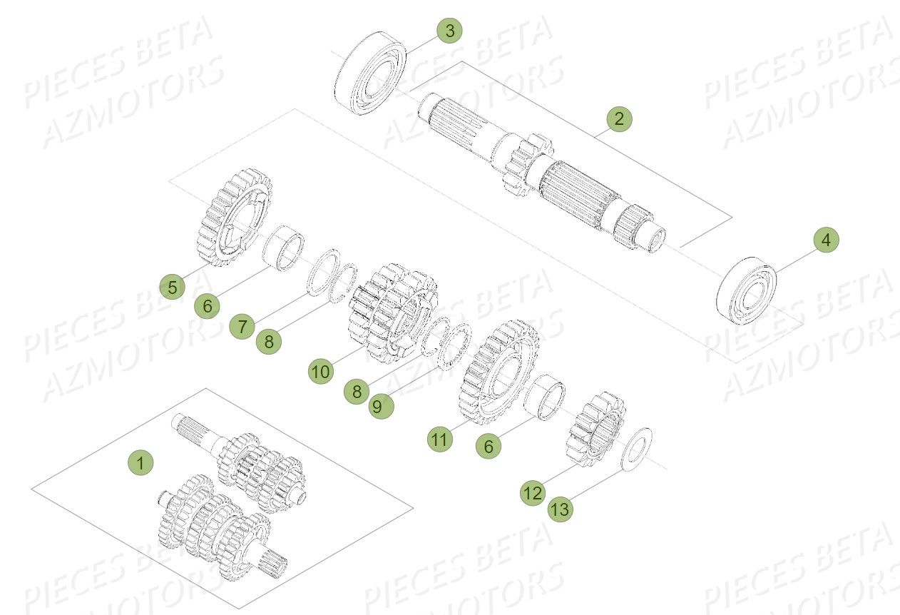 BOITE_A_VITESSES BETA Pieces BETA RR 2T 300 RACING - (2018)