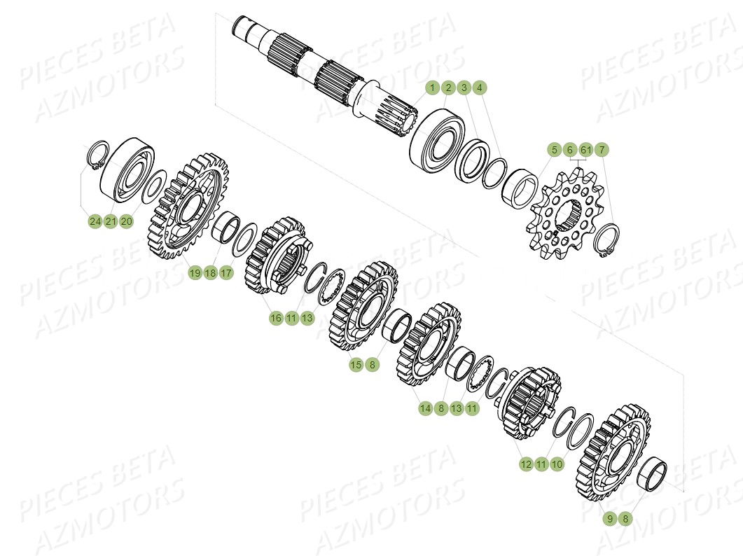PIGNON DE TRANSMISSION SECONDA IRE BETA pour BOITE A VITESSES 2 de RR 300 RC 2T MY18