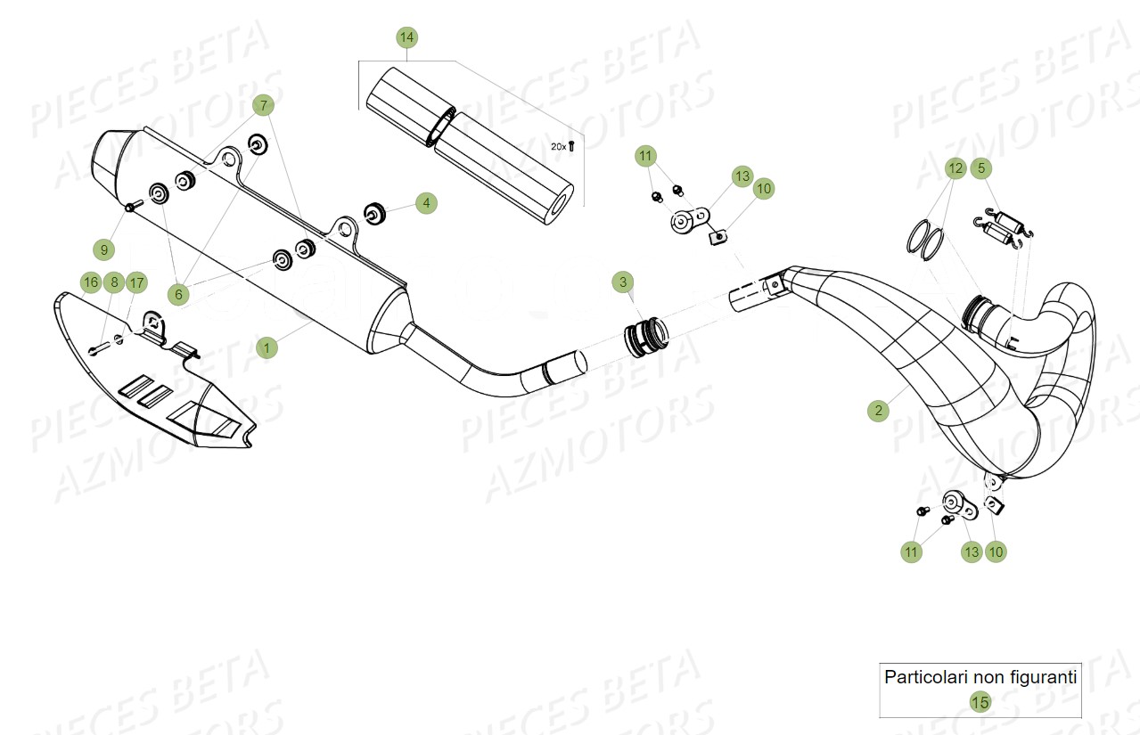 Echappement BETA Pieces BETA RR 2T 300 RACING - (2018)