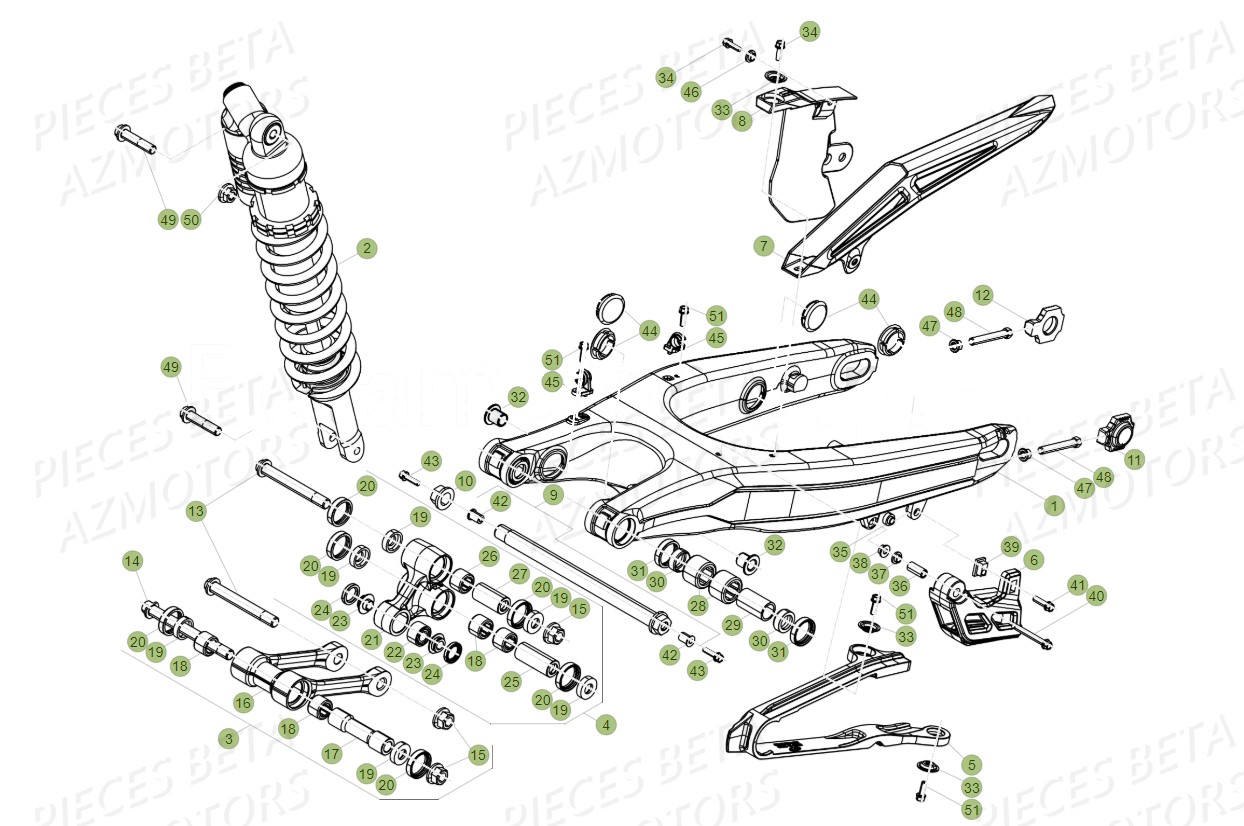Fourche Arriere Suspension Arriere BETA Pieces BETA RR 2T 300 RACING - (2018)