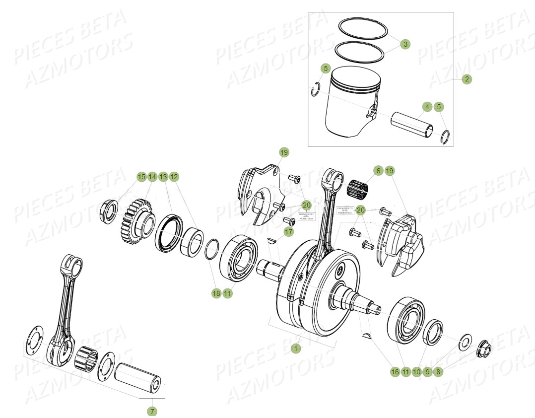 VILEBREQUIN_PISTON_CONTRE-ARBRE BETA Pieces BETA RR 2T 300 RACING - (2018)