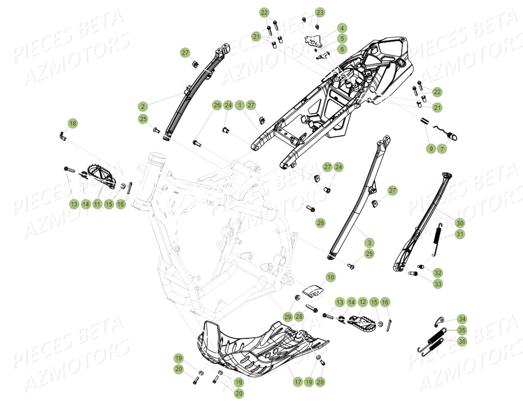 ACCESSOIRES_DU_CHASSIS BETA Pièces Beta RR 4T 350 Enduro - (2019)