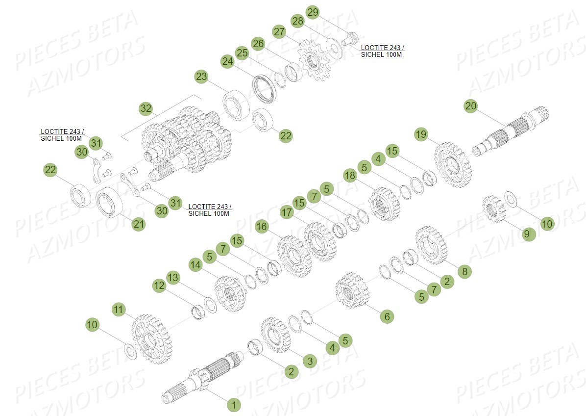 BOITE_A_VITESSES BETA Pièces Beta RR 4T 350 Enduro - (2019)