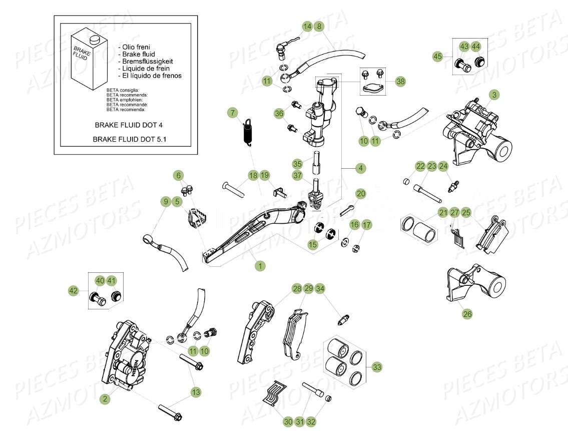 FREINS PEDALE DE FREIN pour RR 350 4T 2019