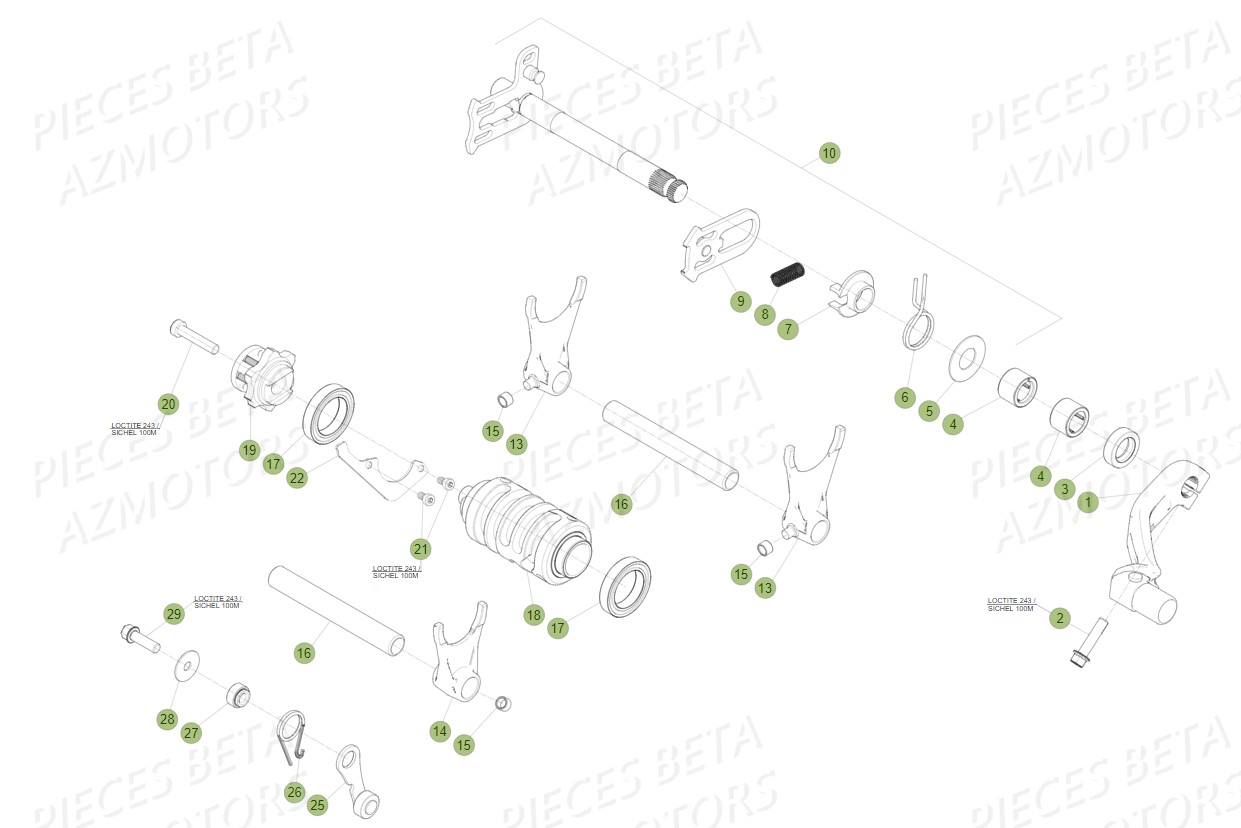 SELECTEUR_DE_VITESSES BETA Pièces Beta RR 4T 350 Enduro - (2019)