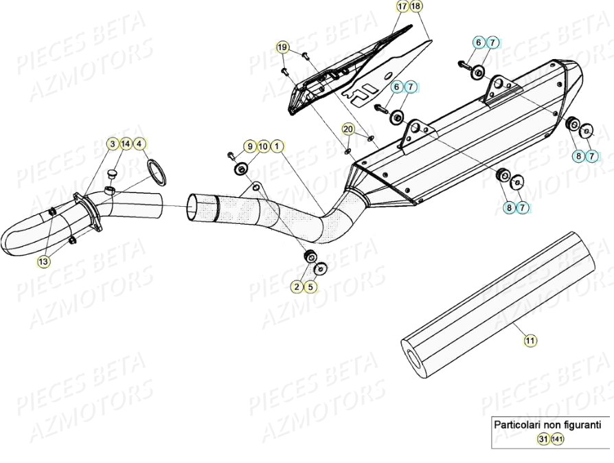 ECHAPPEMENT BETA Pièces Beta RR 4T 350 Enduro - (2020)