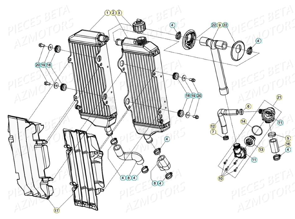 RADIATEUR BETA RR 350 4T 2020