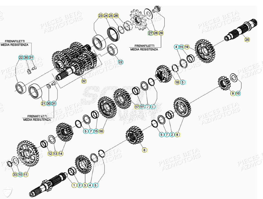 PIGNON DE TRANSMISSION SECONDA IRE BETA pour BOITE A VITESSES de RR 350 4T 2021