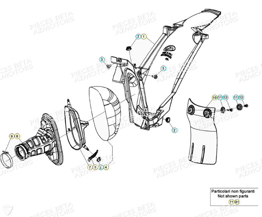 Boitier Du Filtre BETA Pièces Beta RR 4T 350 Enduro - (2021)