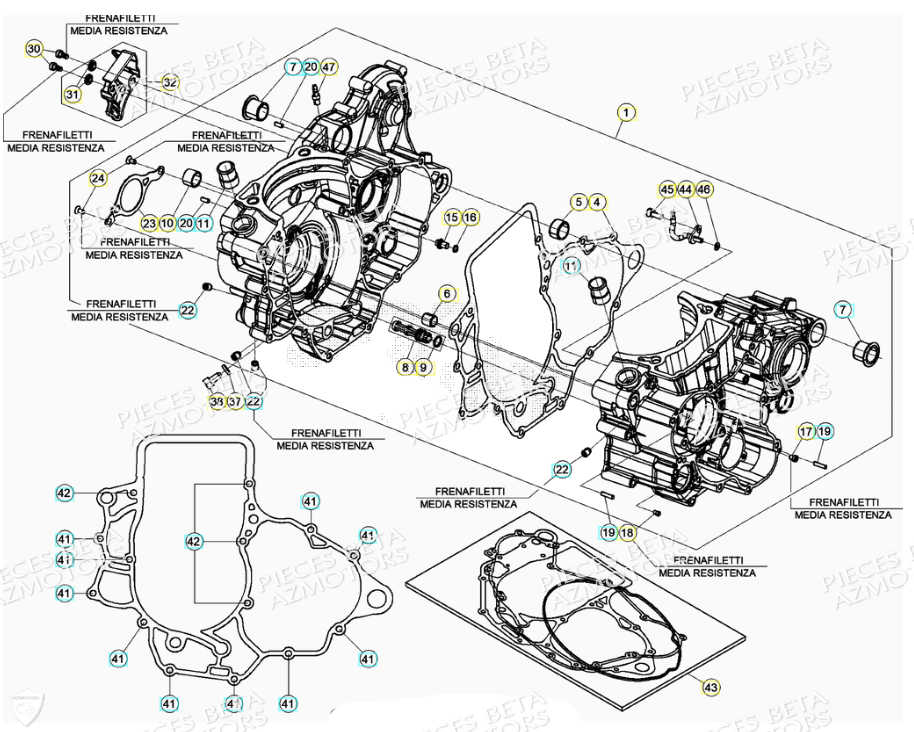 Carter Moteur Rr 4t BETA Pièces Beta RR 4T 350 Enduro - (2021)