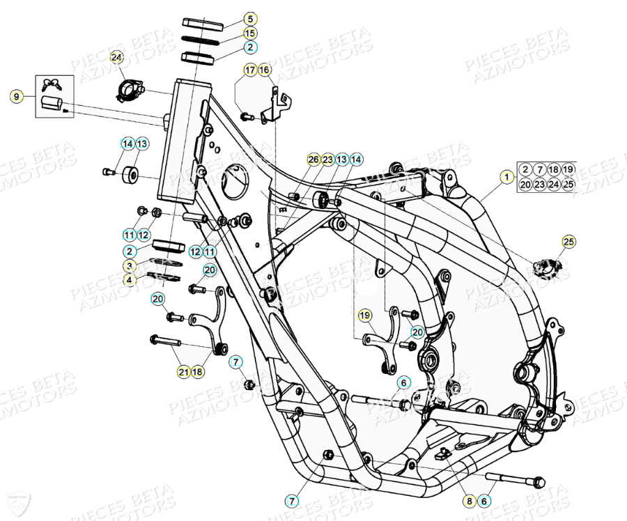 Chassis BETA Pièces Beta RR 4T 350 Enduro - (2021)
