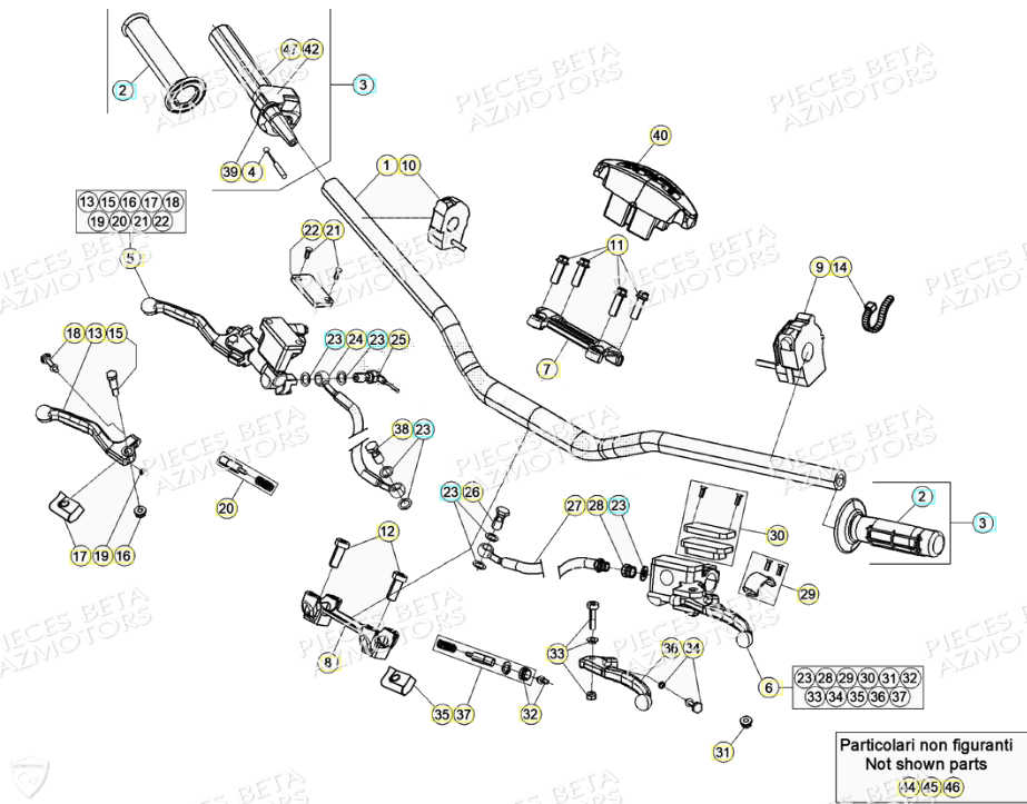 Commandes Guidon BETA Pièces Beta RR 4T 350 Enduro - (2021)