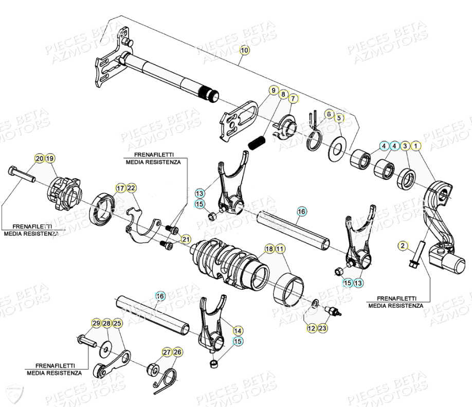 Commande Boite A Vitesses BETA Pièces Beta RR 4T 350 Enduro - (2021)