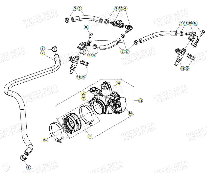 Corps D Injection BETA Pièces Beta RR 4T 350 Enduro - (2021)