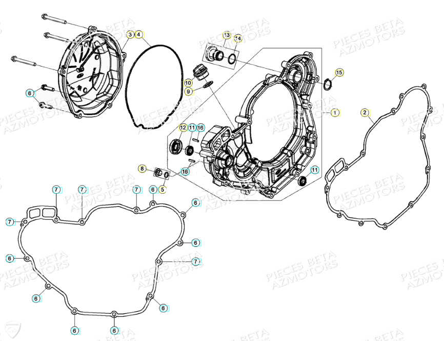 Couvercle Carter Embrayage BETA Pièces Beta RR 4T 350 Enduro - (2021)