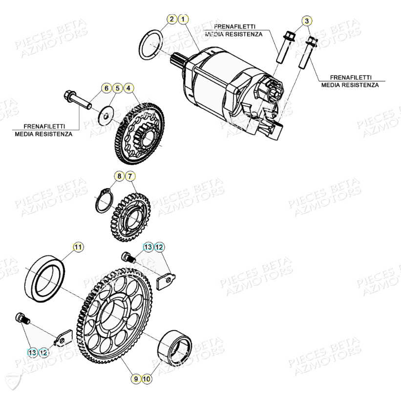 Demarreur BETA Pièces Beta RR 4T 350 Enduro - (2021)