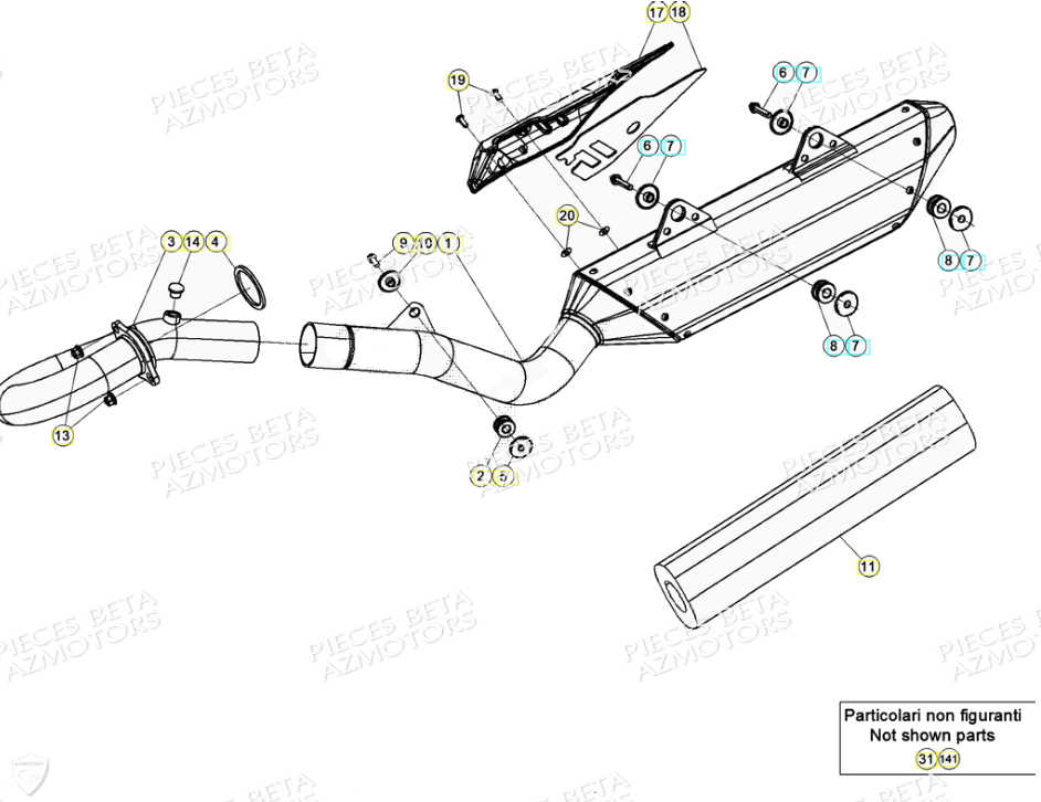 Echappement BETA Pièces Beta RR 4T 350 Enduro - (2021)