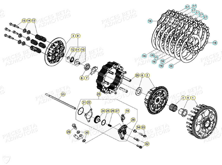 Embrayage BETA Pièces Beta RR 4T 350 Enduro - (2021)