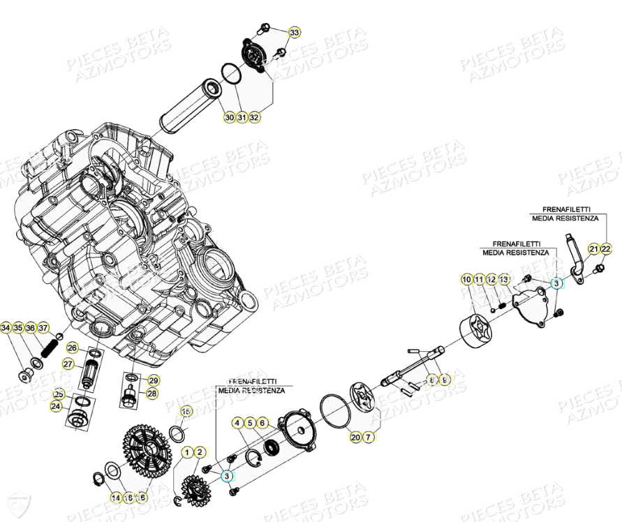 Filtre A Huile Pompe A Huile BETA Pièces Beta RR 4T 350 Enduro - (2021)
