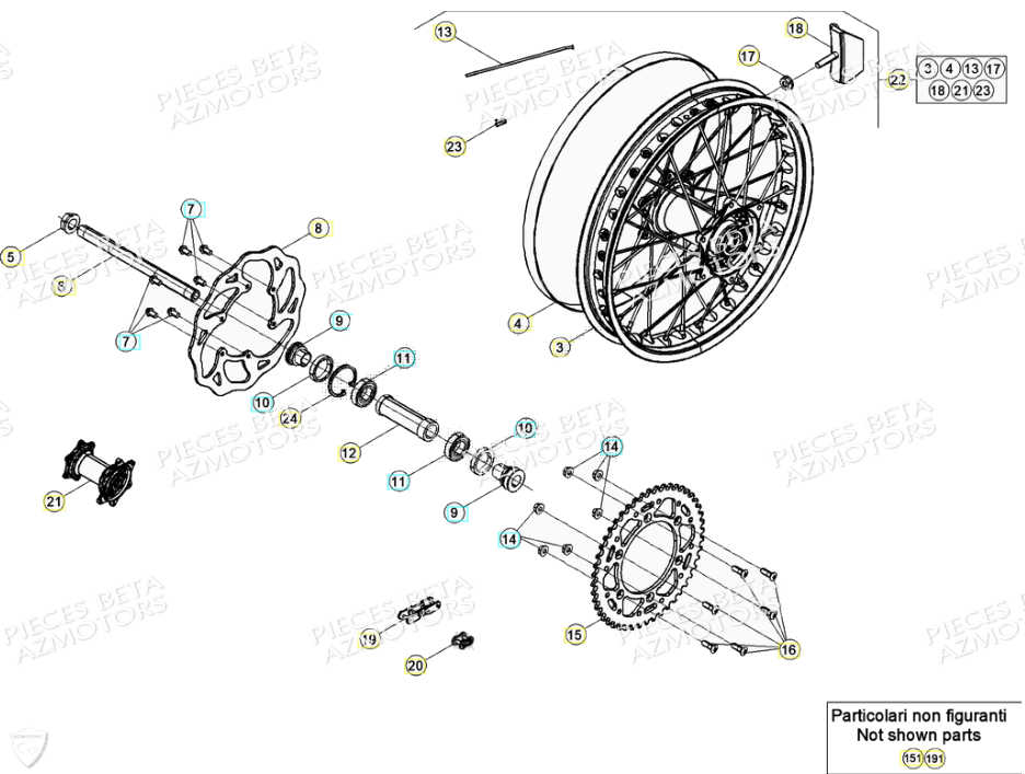Roue  Arriere BETA Pièces Beta RR 4T 350 Enduro - (2021)