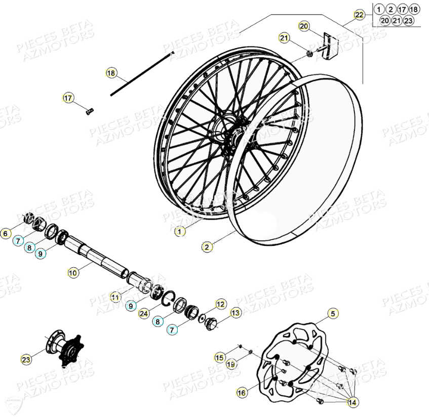Roue Avant BETA Pièces Beta RR 4T 350 Enduro - (2021)