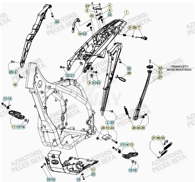 ACCESSOIRES DU CHASSIS BETA RR 350 4T 2022