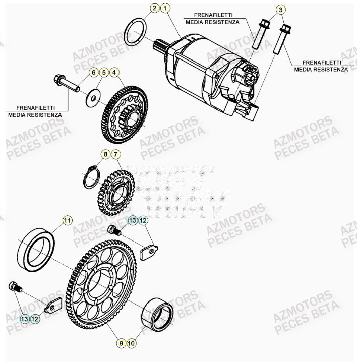 Demarreur BETA Pièces Beta RR 4T 350 Enduro - (2022)