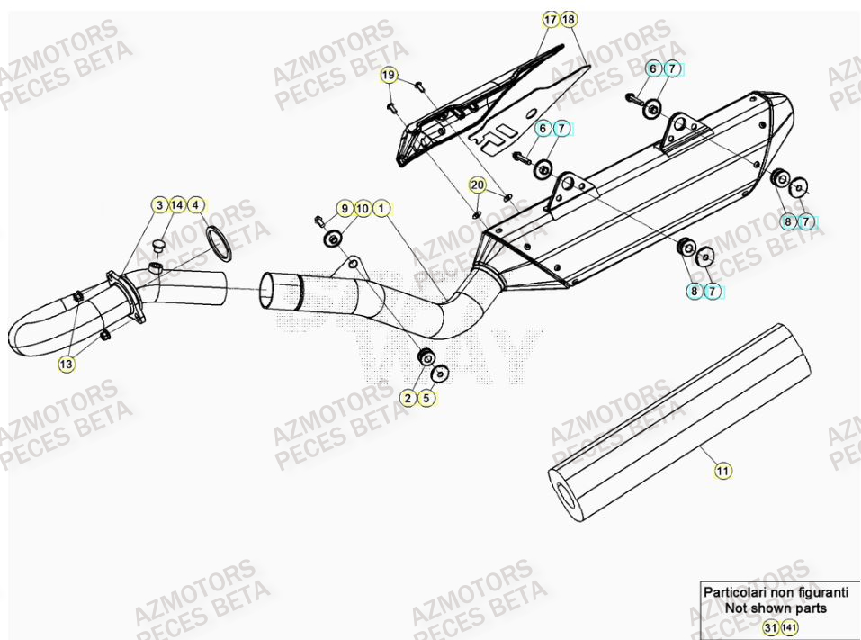 ECHAPPEMENT BETA Pièces Beta RR 4T 350 Enduro - (2022)