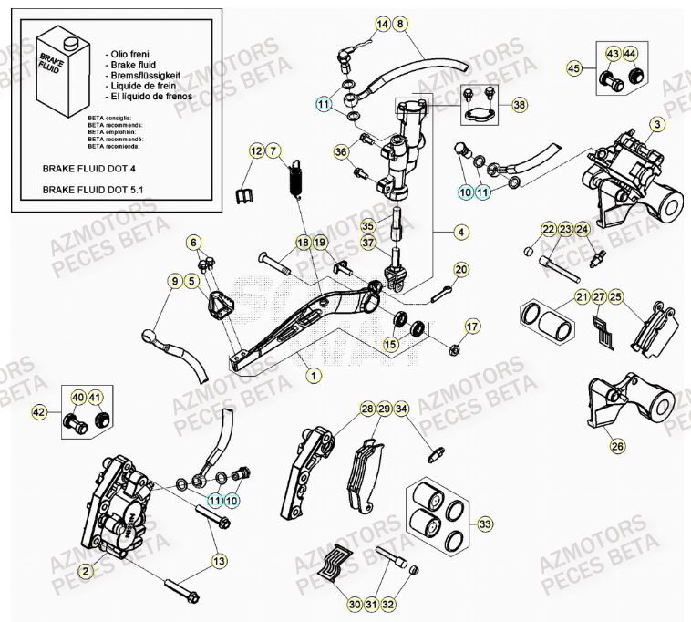 Freins BETA Pièces Beta RR 4T 350 Enduro - (2022)