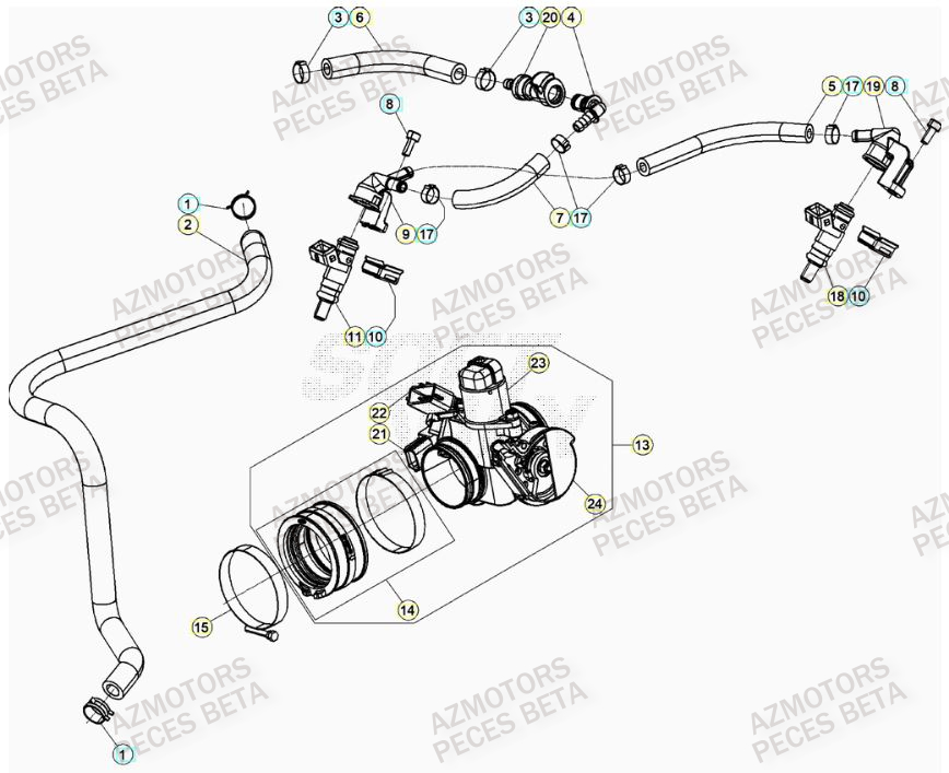 Injection BETA Pièces Beta RR 4T 350 Enduro - (2022)