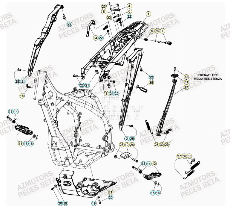 ACCESSOIRES DU CHASSIS BETA RR 350 4T 2023