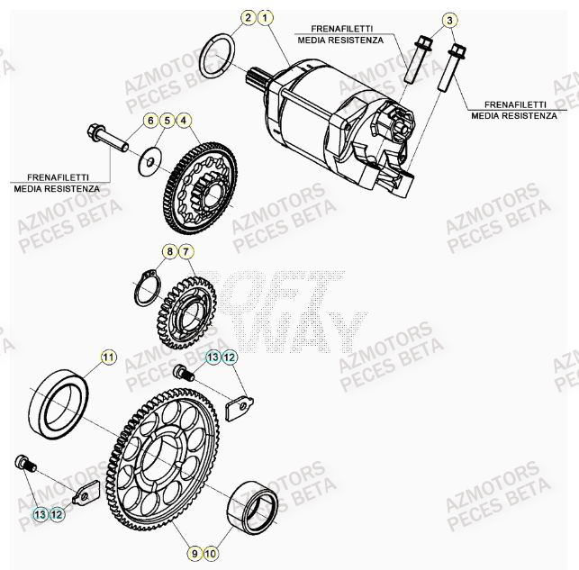 Demarreur BETA Pièces Beta RR 4T 350 Enduro - (2023)
