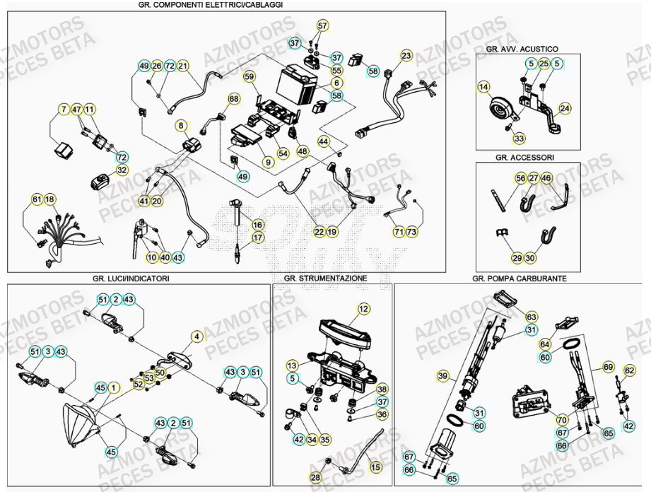 EQUIPEMENT_ELECTRIQUE BETA Pièces Beta RR 4T 350 Enduro - (2023)