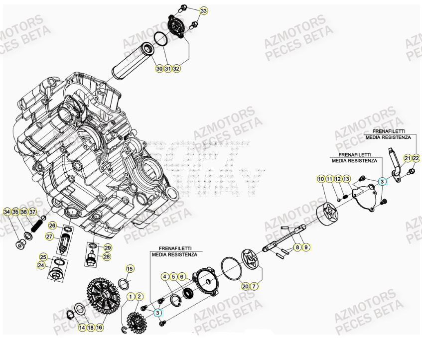 Pompe A Huile BETA Pièces Beta RR 4T 350 Enduro - (2023)