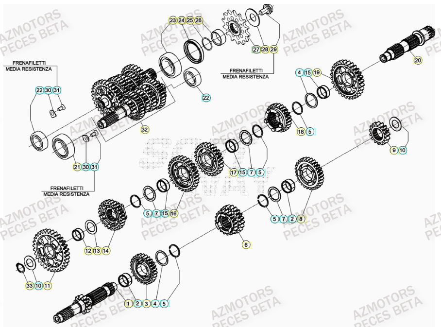 PIGNON DE TRANSMISSION SECONDA IRE BETA pour TRANSMISSION de RR 350 4T 2023