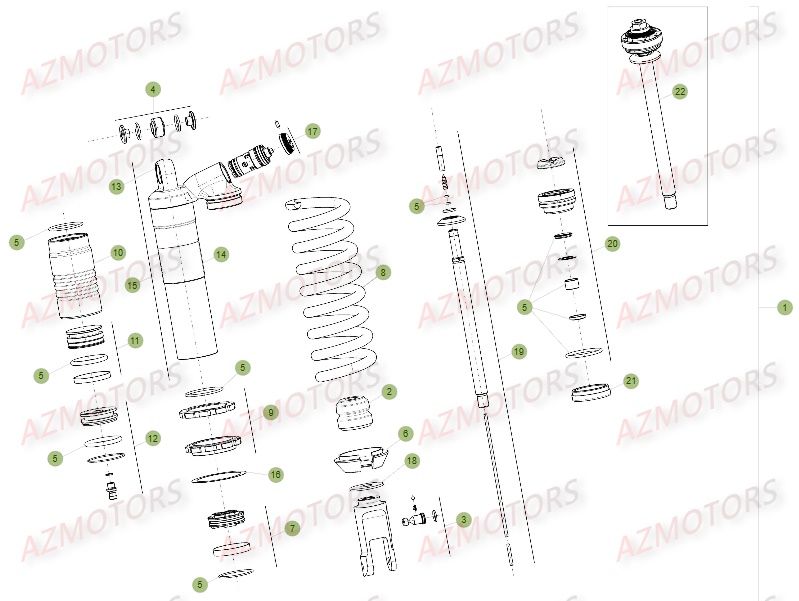 AMORTISSEUR BETA RR 350 4T EFI 16