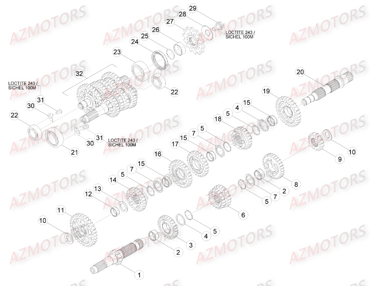 PIGNON DE TRANSMISSION SECONDA IRE BETA pour BOITE A VITESSES de RR 350 4T EFI 16