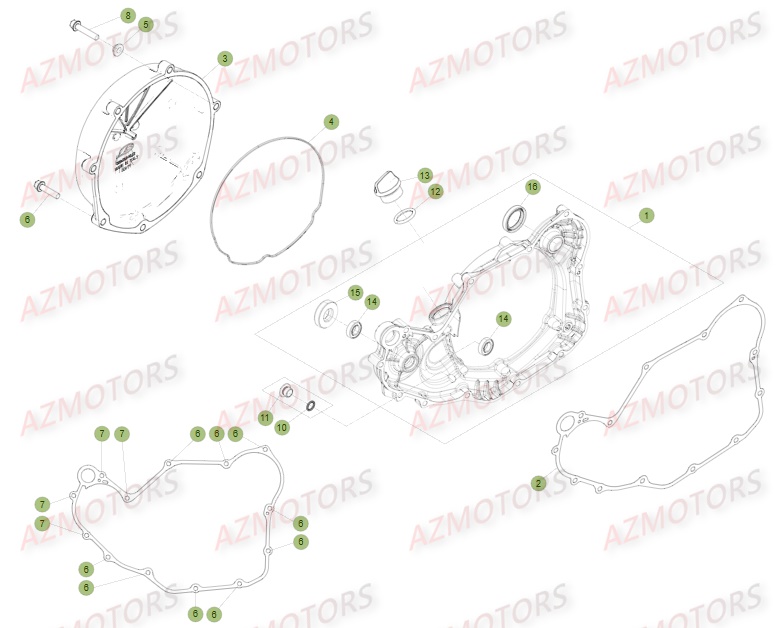 CARTER EMBRAYAGE 2 pour RR 350 4T EFI 16