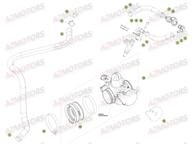 Corps D Injection BETA Pièces Beta RR 4T 350 Enduro - 2016