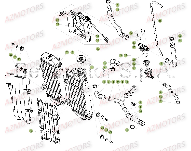 KIT ELECTRO VENTILATEUR RR 4T350 EFI BETA pour RADIATEUR de RR 350 4T EFI 16
