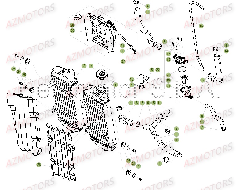 Radiateur BETA Pièces Beta RR 4T 350 Enduro - 2016