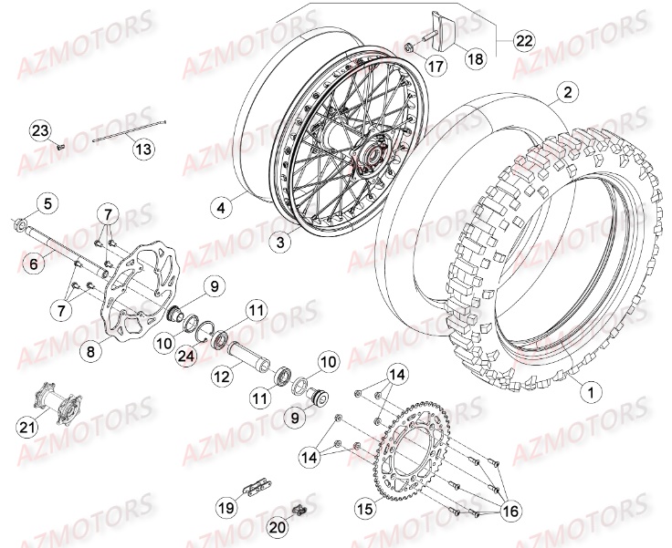 ROUE ARRIERE BETA RR 350 4T EFI 16