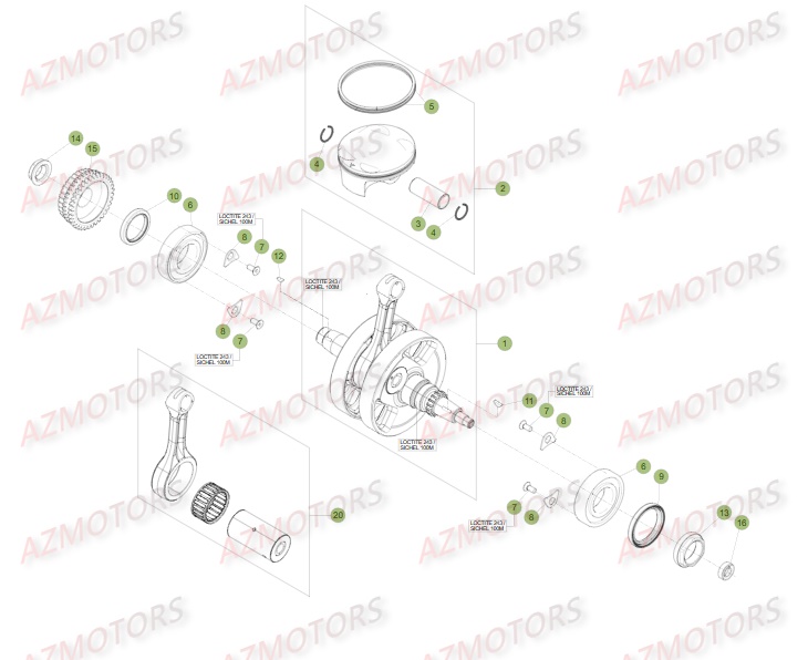 Vilebrequin Piston BETA Pièces Beta RR 4T 350 Enduro - 2016
