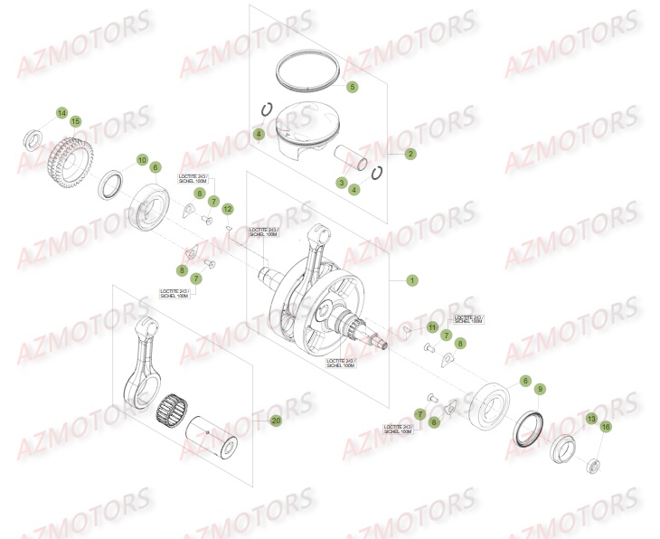 VILEBREQUIN PISTON BETA RR 350 4T EFI 16