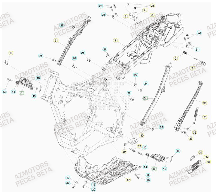 ACCESSOIRES_DU_CHASSIS BETA Pièces BETA RR 4T 350 RACING - (2016)