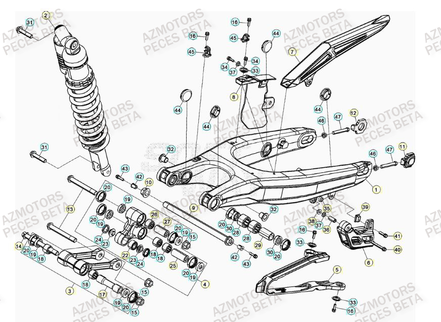 Bras Oscillant BETA Pièces BETA RR 4T 350 RACING - (2016)

