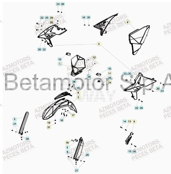 Carenage Avant BETA Pièces BETA RR 4T 350 RACING - (2016)

