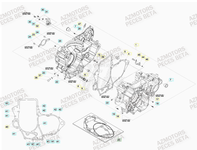 Carter Moteur BETA Pièces BETA RR 4T 350 RACING - (2016)

